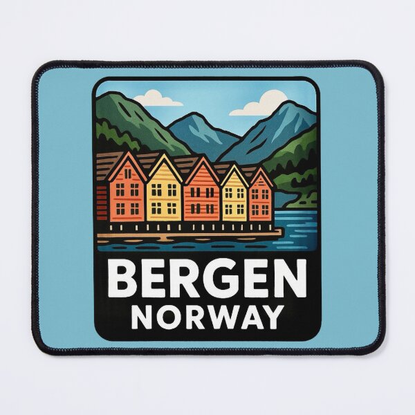 Item preview, Bergen, Norway - Colorful Bryggen Waterfront designed and sold by Myra365Art.