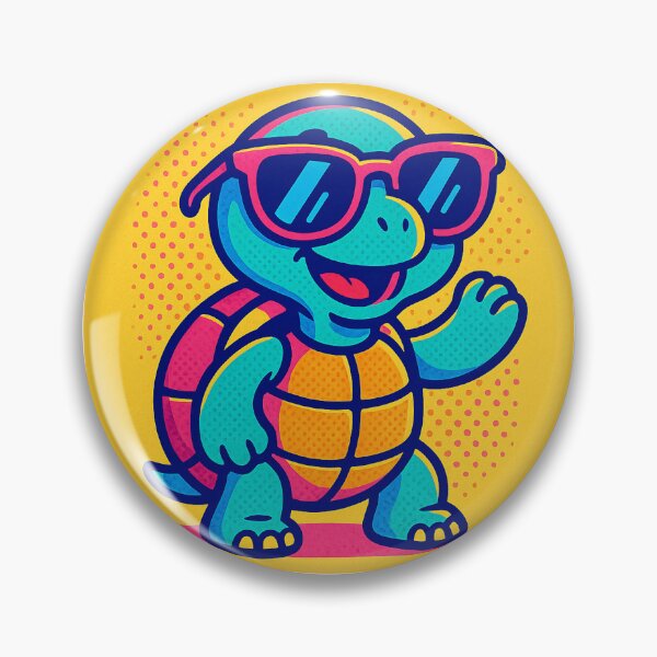 Item preview, Playful Pop-Art Turtle Character designed and sold by GiggleToons86.