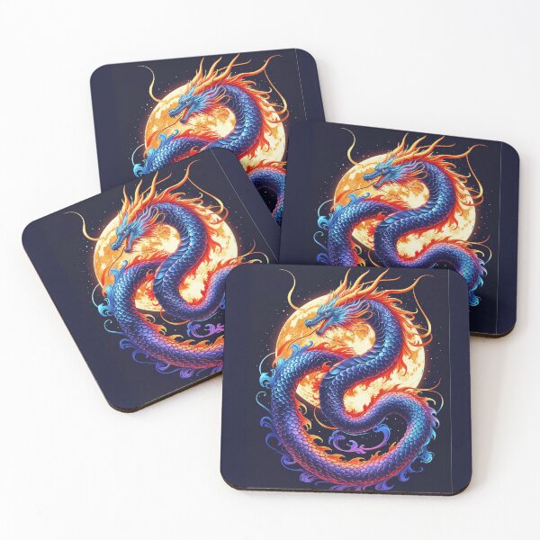 Item preview, Celestial Dragon Under Glowing Full Moon designed and sold by Prachodayat Artworks.