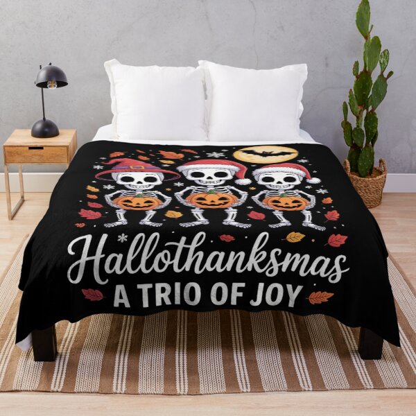 Item preview, Happy Halloween Thanksgiving Christmas Skeleton designed and sold by savrmiller.