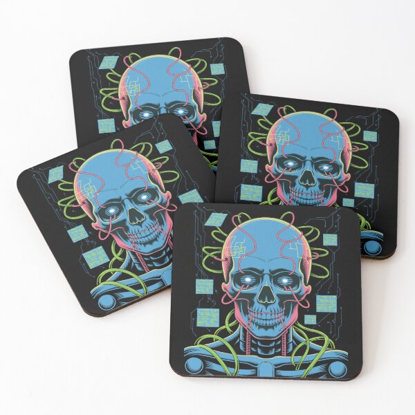 Item preview, Cyberpunk Neon Skull Circuit Art designed and sold by WitchyWhisper.