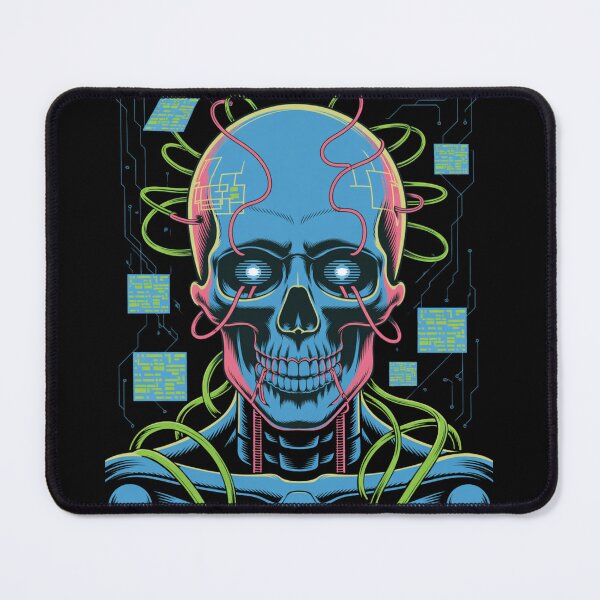 Artikelvorschau, Cyberpunk Neon Skull Circuit Art entworfen und verkauft von WitchyWhisper.