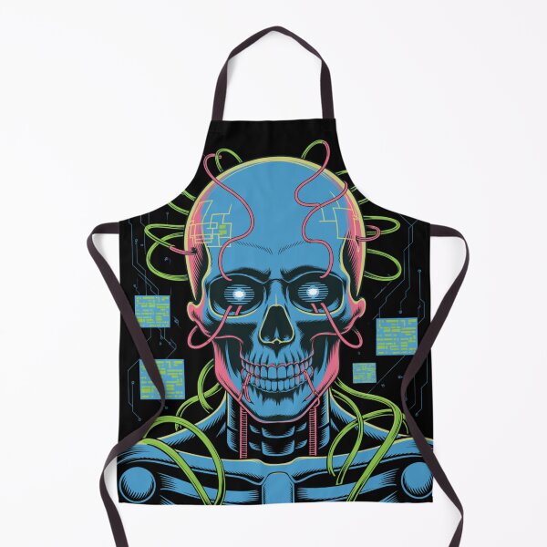 Artikelvorschau, Cyberpunk Neon Skull Circuit Art entworfen und verkauft von WitchyWhisper.