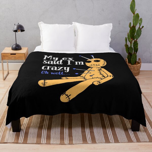 Item preview, My ex said I'm crazy. Oh well... Funny Voodoo Doll Halloween T-Shirt designed and sold by OldSkullDesigns.