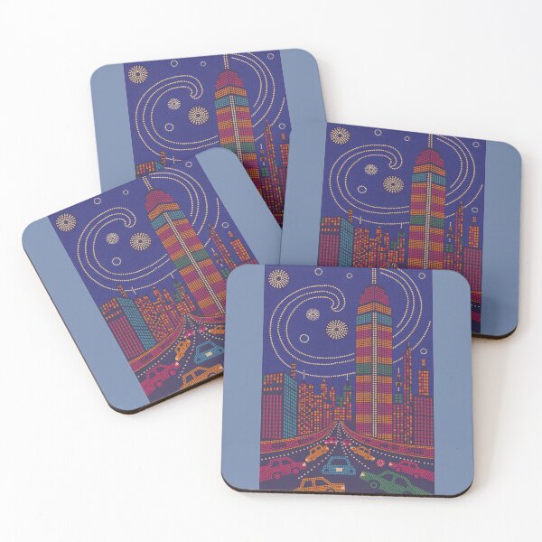 Item preview, Dreamlike Skyline – Glowing Urban Dot Art designed and sold by Syrupulse.
