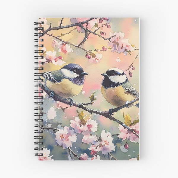Item preview, 2 Chickadees in a Blossom Tree designed and sold by laurashawart.