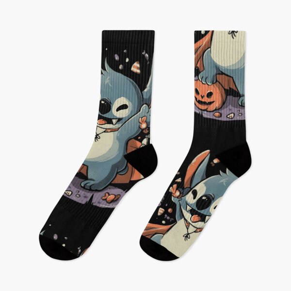 Item preview, Lilo & Stitch Vampire Halloween – Cute Dracula Stitch with Candy and Pumpkins Art designed and sold by alolo2021.