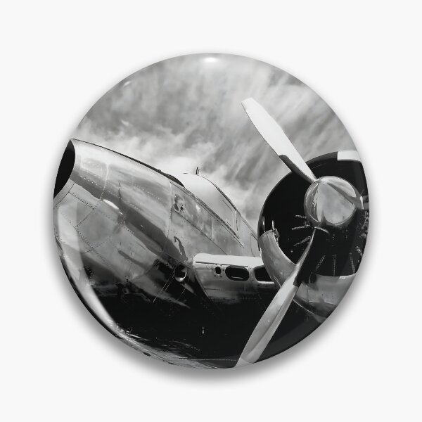 Item preview, A shiny propeller airplane Retro Monochrome Aviator designed and sold by DiveDuke.