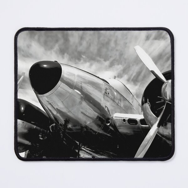 Item preview, A shiny propeller airplane Retro Monochrome Aviator designed and sold by DiveDuke.