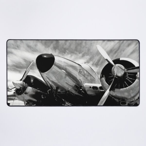 Item preview, A shiny propeller airplane Retro Monochrome Aviator designed and sold by DiveDuke.