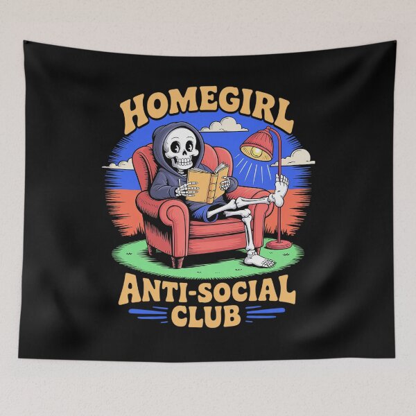 Item preview, Homegirl Anti-Social Skeleton designed and sold by sandrahofer-art.