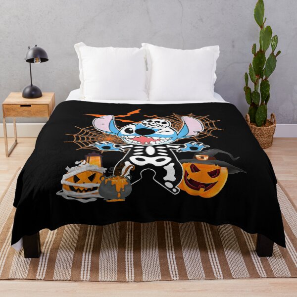 Item preview, Lilo & Stitch Skeleton Costume – Cute Halloween Stitch with Pumpkins and Cauldron Art designed and sold by alolo2021.