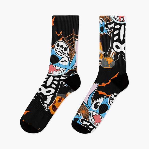 Item preview, Lilo & Stitch Skeleton Costume – Cute Halloween Stitch with Pumpkins and Cauldron Art designed and sold by alolo2021.