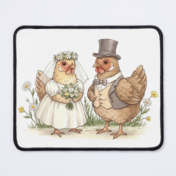 Item preview, Rustic Chicken Wedding – Country Folk Art Illustration designed and sold by Pasteltone.