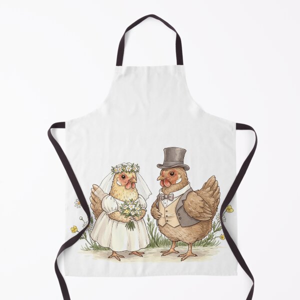 Item preview, Rustic Chicken Wedding – Country Folk Art Illustration designed and sold by Pasteltone.