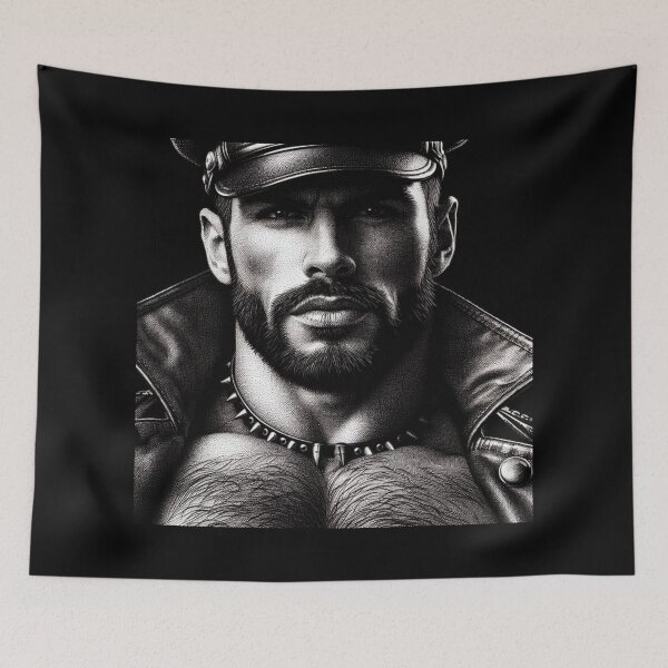 Item preview, Pointillism Gay Pride San Francisco "Dom" Leather Bear Daddy Leder Pride Graphic Design designed and sold by ItsAKinkThing.