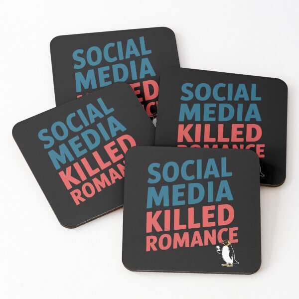 Item preview, Social Media Killed Romance Funny Penguin Quote Gifts designed and sold by SkymarArt.