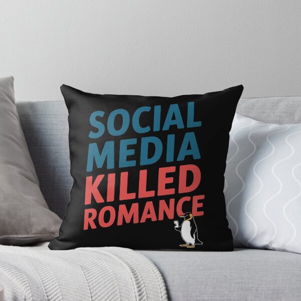Item preview, Social Media Killed Romance Funny Penguin Quote Gifts designed and sold by SkymarArt.