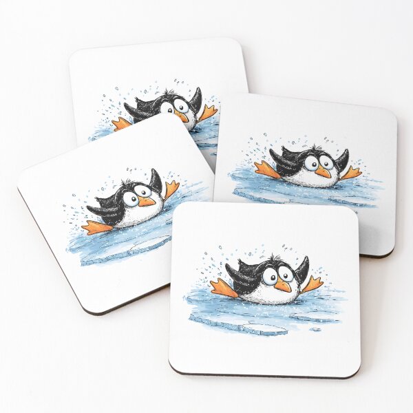 Item preview, Slipping Penguin Cartoon designed and sold by IssaraStudio.
