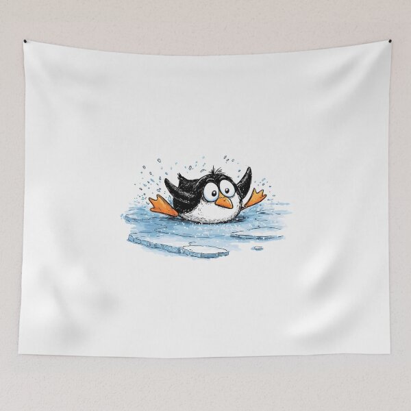 Item preview, Slipping Penguin Cartoon designed and sold by IssaraStudio.