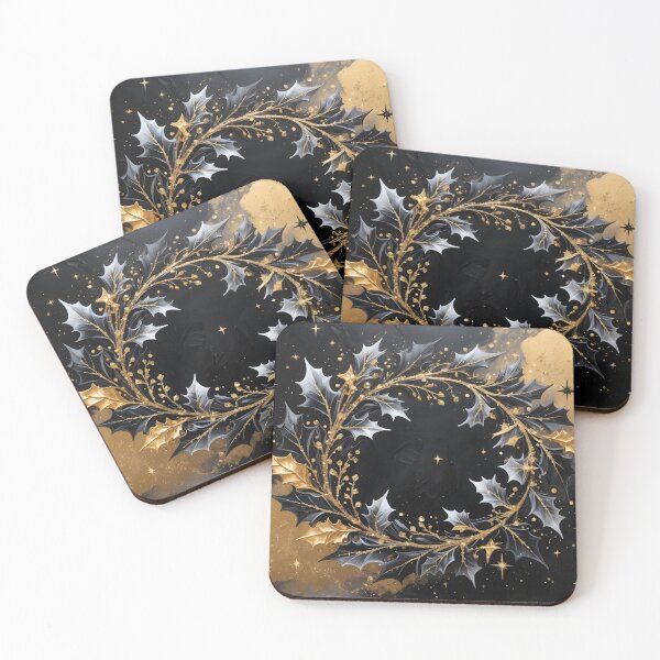 Item preview, Circle of Light – Golden Winter Wreath Artwork designed and sold by LaLi-Designs.