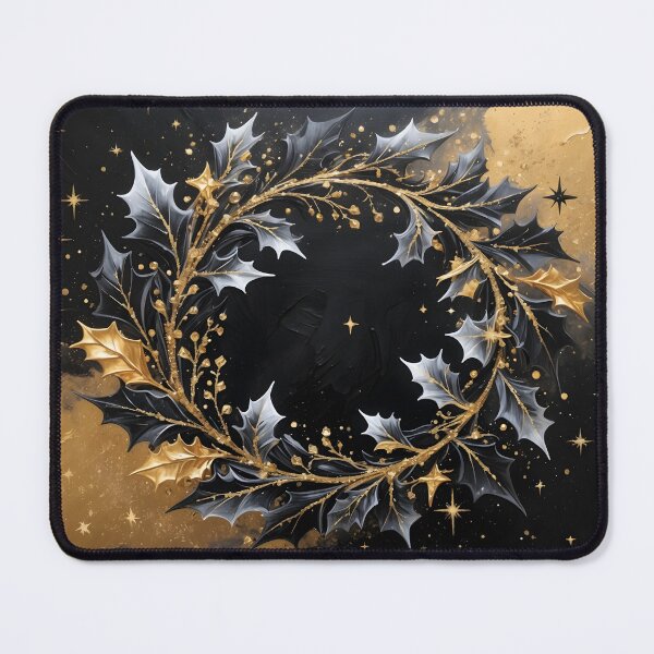 Item preview, Circle of Light – Golden Winter Wreath Artwork designed and sold by LaLi-Designs.