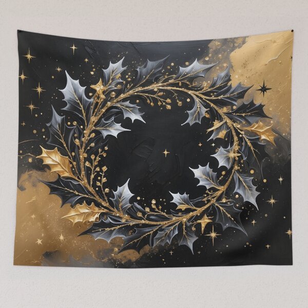 Item preview, Circle of Light – Golden Winter Wreath Artwork designed and sold by LaLi-Designs.