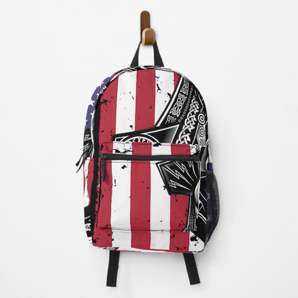 Item preview, American Flag With Thor'S Hammer Mjolnir Viking designed and sold by NeeaLind.