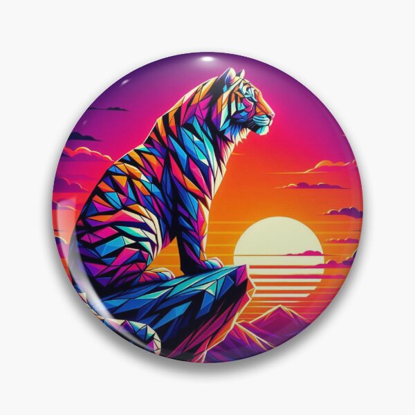 Item preview, colorful geometric tiger designed and sold by Dogandesighn.