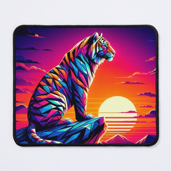 Item preview, colorful geometric tiger designed and sold by Dogandesighn.