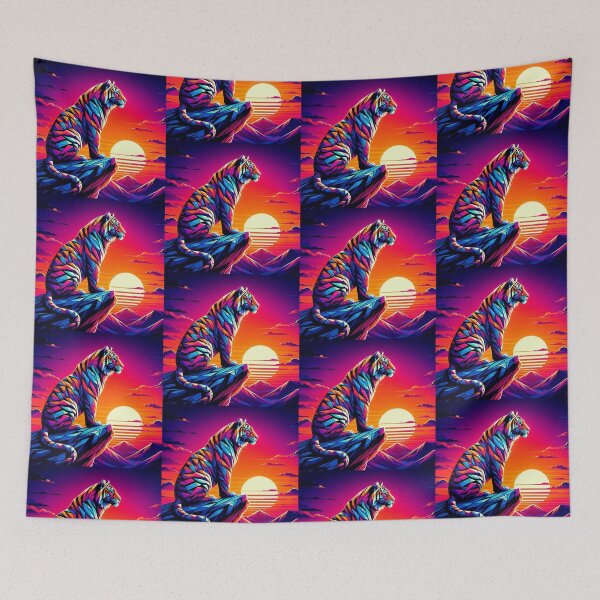 Item preview, colorful geometric tiger designed and sold by Dogandesighn.