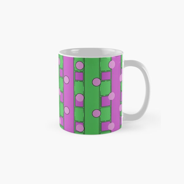 Purple and Green Geometric Art Pattern Design Classic Mug