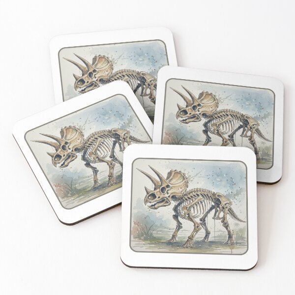 Item preview, loose watercolour style Triceratops designed and sold by Funktastic Designs.