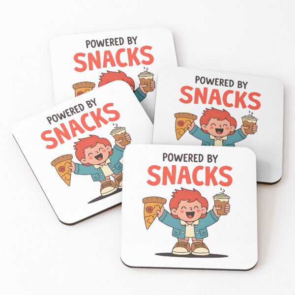 Item preview, Powered by Snacks – Cute Cartoon Food Lover Design designed and sold by LOLmoods.