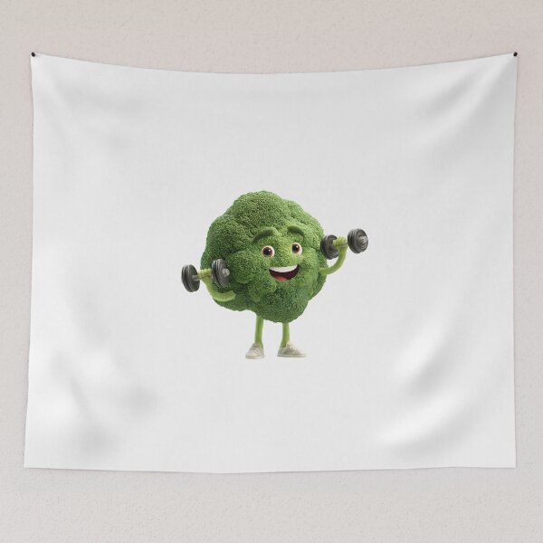 Item preview, Smiling Broccoli Cartoon designed and sold by IssaraStudio.