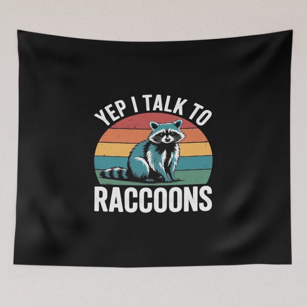 Item preview, Yep I Talk to Raccoons Retro Vintage Style 60s 70s Gifts designed and sold by itsnothatweird.