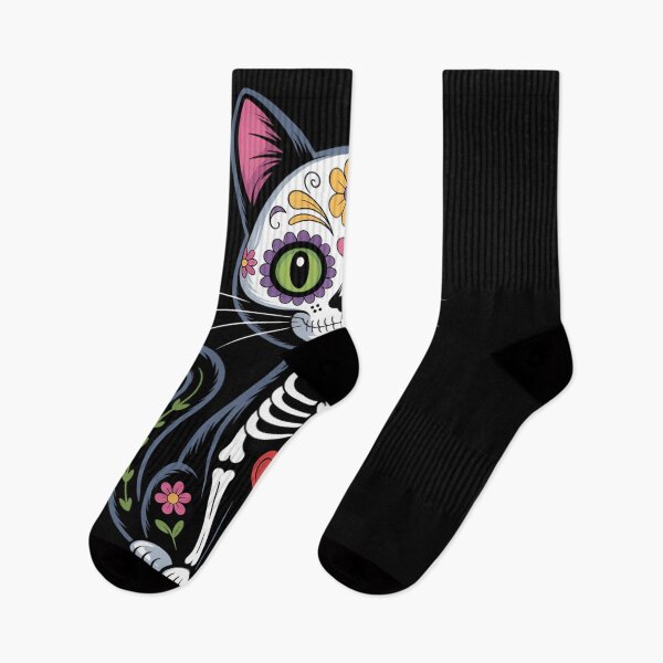 Item preview, Skull Cat Halloween Mexican designed and sold by tearbytea.