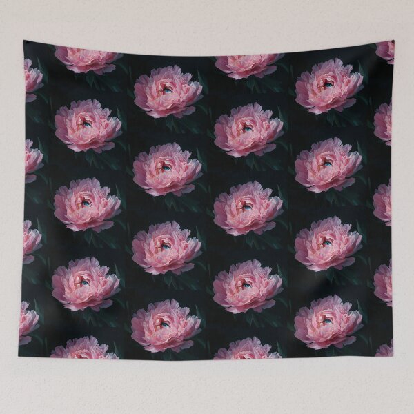Item preview, Surreal Pink Peony with Blue Eye – Fantasy Floral Art designed and sold by natalidesign.