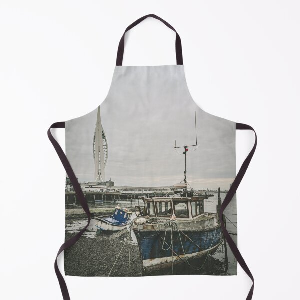 Item preview, Retro Portsmouth Harbor with Spinnaker Tower and Vintage Boat designed and sold by DiscoverySB.