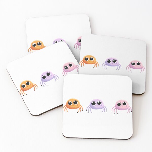 Item preview, Three Cute Cartoon Spiders In Bright Colors On Black Background For Kids And Web Graphics designed and sold by KanDa-Shop.