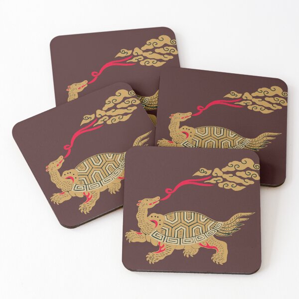 Item preview, Golden Korean Turtle (Geobuk) with Clouds designed and sold by puzzkitz.