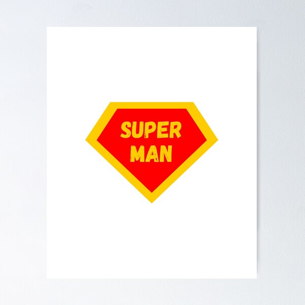 Item preview, Red Yellow Superhero Emblem Super Man Gift Idea designed and sold by Cyganc.