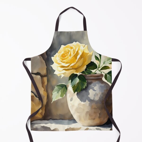 Item preview, Yellow Rose in Clay Vase designed and sold by CalmnessbyChoice.