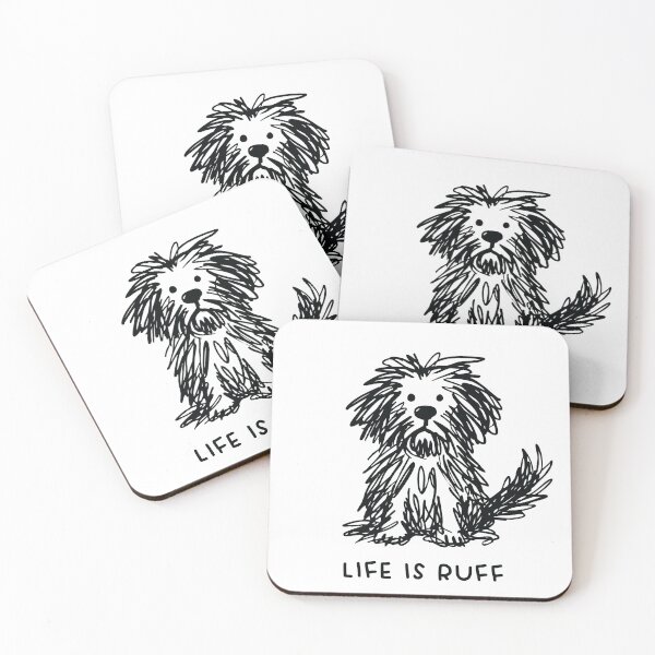 Item preview, Life Is Ruff – Funny Scruffy Messy Dog Sketch Illustration - Dog Memes designed and sold by station-one.