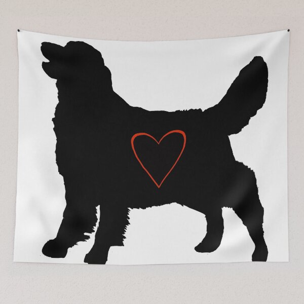 Item preview, Golden Retriever silhouette with heart designed and sold by BeccaKenDesigns.