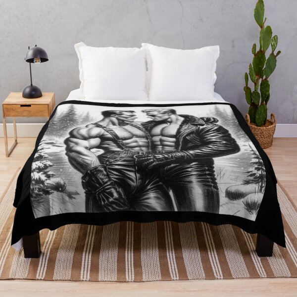 Item preview, "Juntos al fin". Diseño gráfico vintage de los años 40, homenaje a Tom of Finland, leñadores gays. designed and sold by ItsAKinkThing.