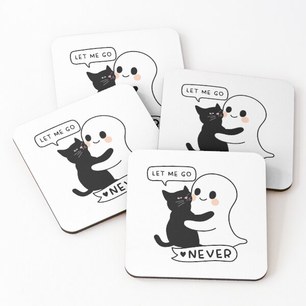 Item preview, Cute Ghost Hugging Black Cat – Funny Let Me Go Never Design - Funny Spooky Halloween 2025 Design for Cat Lover designed and sold by station-one.