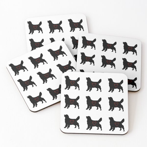Item preview, Golden Retriever silhouette with heart pattern design designed and sold by BeccaKenDesigns.