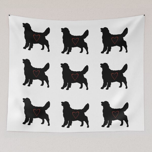 Item preview, Golden Retriever silhouette with heart pattern design designed and sold by BeccaKenDesigns.