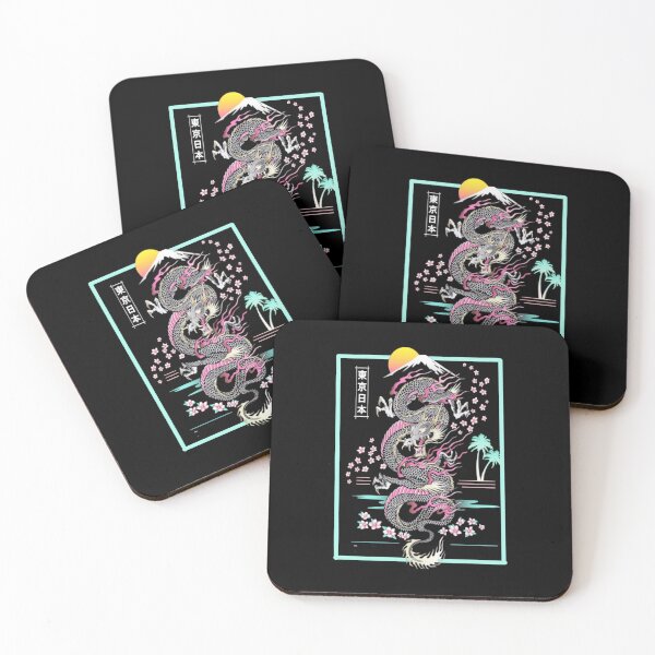 Item preview, Synthwave Retrowave Dragón japonés designed and sold by muajlffmish23.